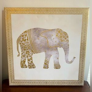 Gold Boho Elephant Canvas Wall Art